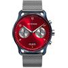 DeTomaso SORPASSO MACCHINA Blue Rosso Orologio da polso da uomo analogico al quarzo maglia milanese argento, blu, Bracciale