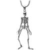 COOLSTEELANDBEYOND Annata Movimento Cranio Scheletro Collana con Pendente da Uomo, Ciondolo, Acciaio, Catena del Grano 75C, Stile Goticoin