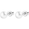 Lieson Orecchini Acciaio Titanio, Orecchini Argento Orecchini A Bottone Donna Perla 6MM
