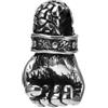 OAKKY Dominante Punk Cool Pugno Chiuso Scheletro Mano Boxe Potenza Fitness Amuleto Pendente Collana Uomo in Acciaio Inox Argento Senza Catena