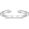 Titaniumcentral Anello da donna sottile, aperto, regolabile, con zirconi, semplice, promessa, anelli di fidanzamento, Metallo non prezioso, Zirconia cubica