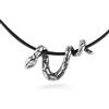 Sterll Collana Uomo Argento 925 Con Pendente Serpente Regolabile Produzione UE