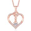 Jrêveinfini Cuore Infinito Collana Donna Oro Rosa Argento 925 Lunga Amicizia Maestra Mamma e Figlia, Cuore Pendente Anallergici Nichel Gioielli Regalo Donna Compleanno Valentino Anniversario Natale