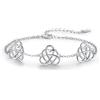 KINGWHYTE Bracciale celtico in argento Sterling 925 con nodo celtico catena regolabile, gioielli celtici irlandesi regali per donna, talla única, Argento sterling