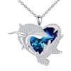 Vadmans Collana Squalo per Donna Argento 925 Collanine Squalo Gioielli Cristallo Blu Regalo per Donna Uomini