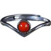 NicoWerk anello da donna in argento rosso realizzato in argento sterling 925 stretto vintage con pietra agata filigrana curva regolabile aperto SRI902