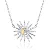 TANGPOET Collana con luna sole per le donne in argento Sterling 925 sole luna ciondolo collana gioielli regalo, Argento sterling