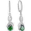 YL Orecchini all'infinito in argento Sterling 925, orecchini a nodo, 12 pietre di nascita in zirconia, gioielli regalo per donna, madre, amica, Argento, Smeraldo