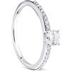 Orovi Anello da donna in oro bianco 0.30 Ct centrale solitario diamante anello di fidanzamento 9 Karar (375) oro e diamanti rimanenti brillanti 0.10 Ct, Diamante