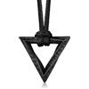 Bandmax Collana Uomo Runa Vichinga in Acciaio Inossidabile/Nero, Ciondolo runico Mobius Rotondo/Triangolare/Infinito con Catena in Pelle Intrecciata Nera Amuleto Gioielli Vichinghi per Donna e Uomo