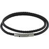 Schmuck Les Poulettes LES POULETTES BIJOUX - Bracciale Uomo Doppio Giro Cuoio Intrecciaro Tondo Per Polso da 19cm - Nero
