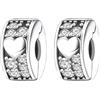 RMMY Silver Heart Pavé Clip Stopper Charms 2pcs Ciondolo Per Bracciale Collana Regalo Per La Festa Della Mamma Per Le Donne Perline In Argento 925 Con Gioielli Di Zirconia