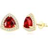 GAVU Orecchini Donna Argento 925 Placcati Oro 14K, Orecchini Punto Luce Donna a Triangolo con Zirconia Cubica