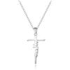 EVER FAITH Collana a croce in argento sterling 925 festa della mamma di figlia madre religiosa cristiana unica mamma choker gioielli regalo per mamma, Argento sterling