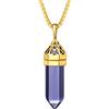 Bestyle Collana Uomo Quarzo Pietra Esagonale Cristallo di Nascita Febbraio Ametista Collana Pietre Portafortuna con Nodo Celtico, Collane Lunghe Uomo Regolabile, Confezione Regalo