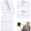 JFangZHZH Porta badge in plastica trasparente,10 Pezzi Porta Badge Holder con Clip e Spilla,Porta Tesserino Lavoro Custodie,90 x 56 mm,per Carta d'identità, Badge e Porta Nome