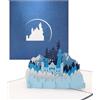 Cologne Cards Biglietto pop-up Bergpanorama & Schloss, biglietto di auguri 3D con modello German Castle come souvenir, regalo, biglietto di Natale e invito per escursioni