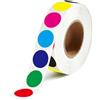Mfqire 700 Bollini Adesivi Colorati 20x20mm,1 Rotolo Etichette Adesive Colorate Tonde in 7 Colori Rosso Verde Blu Ciano Viola Giallo Nero,Adesivi Rotondi Colorati per Ufficio,Scuola,Calendario,DIY (1 Roll)