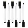 Qiuyan 6pcs mini pennarelli magnetici cancellabili a secco punta fine lavagna bianca cancellabile a secco con tappo gomme per lavagne lavagne cancellabili a secco, scuola, ufficio, casa (nero)