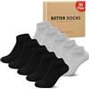 IceReco 10 Paia Calze Uomo Corte Sportive Calzini Donna Estivi Cotone Corti Calza Sportivi Fantasmini Running Invisibili Trekking Tennis Calzini Elastiche 47-50 Nero Nere Neri Grigio