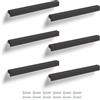 Poliplast - Set da 6 Maniglie, Design lineare moderno, per Cucina, Armadio e Cassetti, Verniciato a mano, Colore Nero, Art. 340C