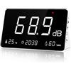 LYCEBELL Misuratore di livello sonoro con registrazione dati, 30-130dB Digital Noise Decibel Meter con funzione di allarme, 26000 registrazione ed esportazione dati, ponderato A, ricaricabile per casa