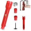 YYUEZHI Chiave Per Rubinetto 8 In 1, Chiave A Tubo Per Rubinetto Lavello, Strumento Multifunzione per Bagno, Lavandino, Bagno, Idraulica, Cucina (Rosso)
