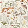 ReWallpaper Carta Da Parati Tropicale Beige e Verde Carta Adesiva per Mobili Bambini Animali Pellicole Adesive Fantasia Funghi Conigli Serpenti Rotolo Decorativo Adesivo per Parete Armadio 44.5CMx3M