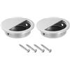 PATIKIL Incassato Porta Maniglie 50mm/2 Diametro 2pz Rotondo Nascosto A Scomparsa Porta Tira 304 Inox Acciaio Filo Dito Maniglia con Viti per Porta Scorrevole Cassetti Argento