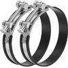 PATIKIL Fascette a T 122-130mm, 2 Pezzi Morsetti per Tubi Intercooler con Cuscinetto in Gomma in Acciaio Inox 304 per Tubi da 4,8-5,12