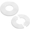 PATIKIL Flangia Divisa a Parete 1,73 (44mm), 2Pz ABS Piastra Protezione Autoadesiva Rotonda Fibbie Copritubo Acqua per Cucina Bagno Braccio Tubo Rubinetto Decorazione, Bianco