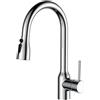 Krobec Rubinetto da cucina estraibile, rubinetto da cucina con doccetta a due getti d'acqua, monocomando, girevole a 360°, miscelatore da cucina (cromato) (Cromo)