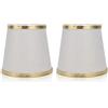 HERCHR Paralume piccolo set di 2 paralumi per lampadari, paralume in tessuto campana paralume a clip per lampada da parete lampadario a vite E14 bordo oro bianco beige