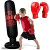 ICOUVA Sacco da boxe gonfiabile, 160 cm, per bambini, con guantoni da boxe, rimbalzo immediato, per pratica pugilato, pugni, karate taekwondo