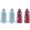 PATIKIL 2 Set Streamer per Bici Colorati Nappe Argento/Rosso Bianco Blu | per Manubrio Scooter, Impugnature, Nastri, Accessori, Decorazioni, per Ragazze, Manici per Tricicli
