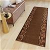 TAPISO Agadir Tappeto Passatoia Runner Antiscivolo Pelo Corto Al Metro Design Moderno Motivo Geometrico Monocromatico Marrone Scuro Corridoio Cucina Entrata Ufficio 80 x 110 cm