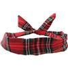 Cherry-on-Top Wire Headband Retro Wired Head Scarf Rockabilly Wire Hair Band Head Wrap Vintage Tartan Red by Cherry-on-Top