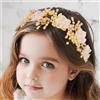 IYOU Fiore Nozze Cerchietti Giallo Perla Copricapo Floreale Compleanno Comunione Sposa Accessori per Capelli per Ragazze
