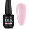 nailfor Top Coat Milk Pink Lattiginoso Extra Lucido Professionale Facile da Stendere per Smalto Gel Semipermanente e Ricostruzione Unghie - 15ml (Rosa Lattiginoso)
