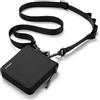 VULKIT Portafoglio da uomo con cordino bifold da uomo, porta carte di credito in tessuto impermeabile, con blocco RFID, con cordino staccabile per viaggi all'aperto o quotidiani, Nero , Casual
