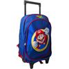 mybagstory - Zaino con ruote Super Mario - 47 x 27 x 16 cm - Grande tasca + tasca anteriore - Trolley bambino scuola materna e primaria - Prodotto ufficiale Super Mario, Sonic - Blu, Bambino, Classico