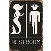 Bestylez Divertente targa da parete a tema pirata sirena vintage bagno decorazione per bagno nautico, sirena, pirata, spiaggia, nave, 30,5 x 20,3 cm (515)