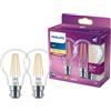 Philips LED Lampadina LED Goccia Filamento, 2 Pezzi, Equivalente a 60W, Attacco B22, Luce Bianca Calda