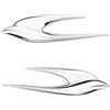 SANNIFA Auto Stemmi per Renault Captur 2019-2023 2024,Tronco Logo 3D Anteriore Posteriore Adesivo Alfabeto Distintivo Sostituire Emblem Sticker Stemmi e Decorazioni per Auto,Silver