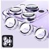 LucBuy Protezione per Fotocamera Compatibile con iPhone 15 Pro/iPhone 15 Pro Max, Copertura per Obiettivo Della Fotocamera in Vetro Temperato Diamond, Anelli Metallici Autoallineanti Individuali