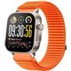 GIOPUEY Cinturini Compatibile con Realme Watch 5, Nylon Traspirante Sport Loop Cinturino in Morbido Nylon Intrecciato Strap Band - Orange