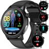 YYKY 1.39 Orologio Connesso Smartwatch Herren Smartwatch,Orologio Uomo Donna ECG+HRV/acido urico/BMI,1,39"funzione telefono,pulsante SOS/pressione sanguigna/affaticament (Nero)