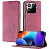 XINYEXIN Custodia per Xiaomi 15T Pro 5G / Mi 15T Pro 5G, Cover a Libro in Pelle PU con Blocco RFID, Slot per Carte, Supporto, Protezione Completa Antiurto - Rosso