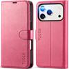 TUCCH Custodia per iPhone 17 Pro 6,3-pollici 5G 2025 [Blocco RFID] Portafoglio | Cover Pelle Sintetica TPU Antiurto Stand Slot Schede Cover a Libro Protezione Integrale Chiusura Magnetica, Rosa Vif