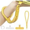 Bellanova Corto Cordino per Cellulare, Laccio per Cellulare da Polso, Cinturino da polso con patch ultra sottile, Catena Rimovibile Compatibile con Smartphone (Giallo)